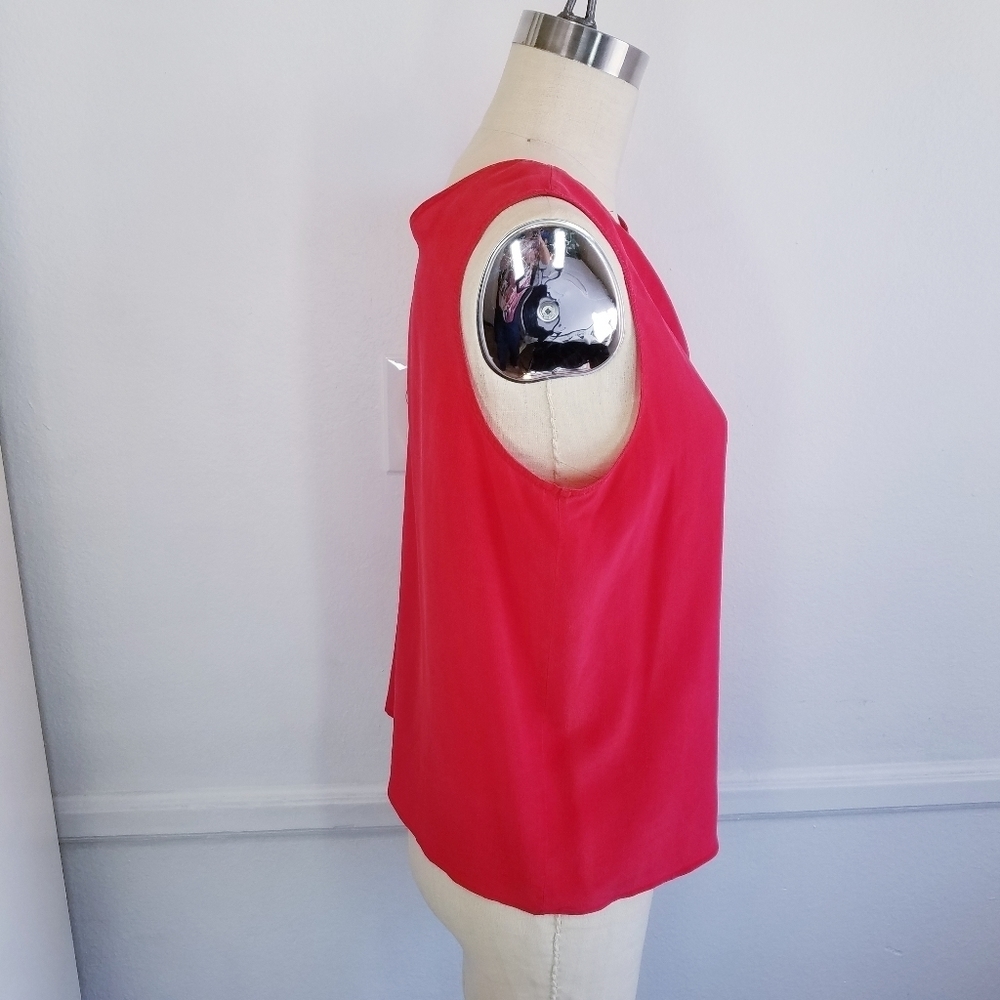 🌸Oscar de la Renta | 100% Silk Sleeveless top, L - Picture 3 of 8